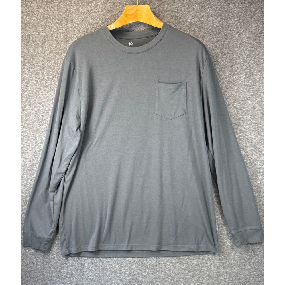 Free Fly Bamboo Heritage Long Sleeve Tee Mens XL Gray Pocket Fishing Hiking Boat